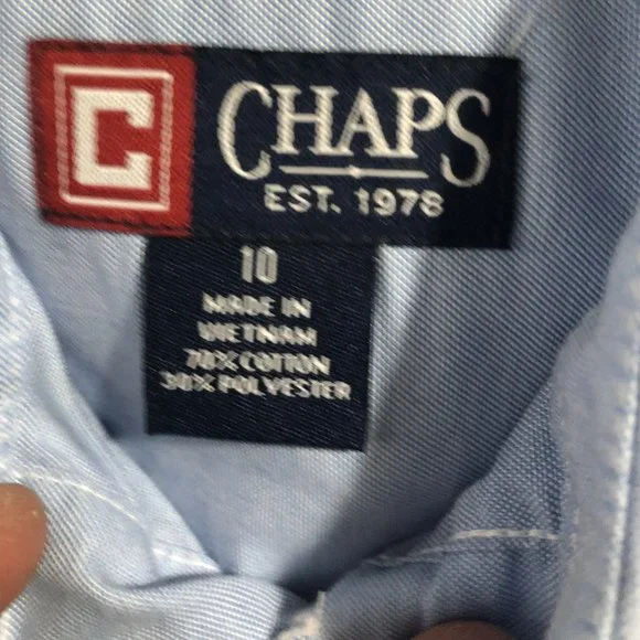 (2) BOY'S CHAPS OXFORD SHIRTS, SIZE 10 - Picture 3 of 7